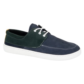Olivier Mococcasin da donna a piedi nudi 0797W Scarpe in pelle blu navy 2