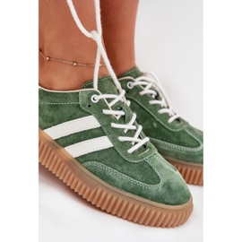 Boto Sneaker in pelle scamosciata femminile sulla piattaforma verde Venera 2