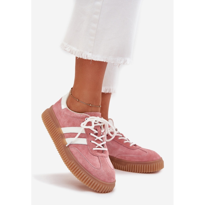 Boto Sneaker in pelle scamosciata femminile sulla piattaforma Pink Venera rosa 1