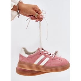 Boto Sneaker in pelle scamosciata femminile sulla piattaforma Pink Venera rosa 2