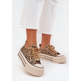 Boto Sneaker femminili sull'enorme piattaforma Leopard Marinae marrone 2