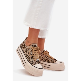 Boto Sneaker femminili sull'enorme piattaforma Leopard Marinae marrone 1