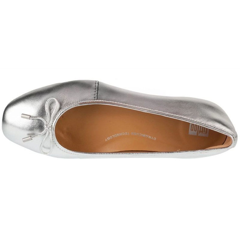 Ballerinas femminile Fitflop Delicato Bow Ballerina morbida IH2-011 METALLIC argento 3