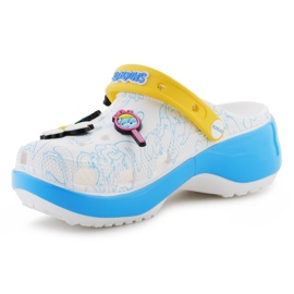 Piattaforma di puffi di Crocs femminile intasante 210822-90h bianca 3