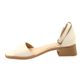 Tacchi alti in pelle femminile 44294 beige 2