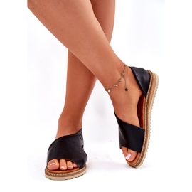 Sandali in pelle femminile artiker 46c1016 nero 1