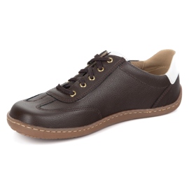 Olivier Scarpe minimaliste in pelle a piedi da donna 1287 scarpe da ginnastica marrone 1