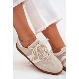 Boto Sneaker da donna in pelle bassa beige ismina 2