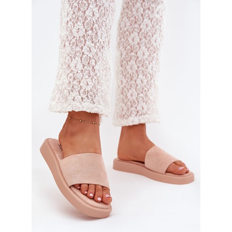 Boto Infradito da donna sulla piattaforma con Eco Suede Dirty Rose Jorina rosa 2