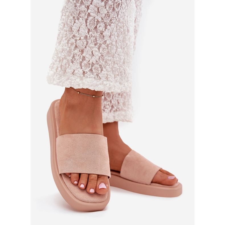 Boto Infradito da donna sulla piattaforma con Eco Suede Dirty Rose Jorina rosa 1