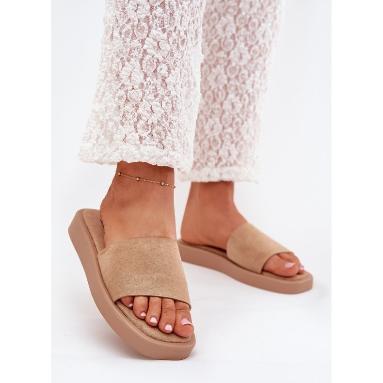 Boto Infradito da donna sulla piattaforma con eco sieto dark beige jorina 2