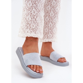 Boto Pantofole da donna sulla piattaforma con Jorina azzurra eco svance blu 2