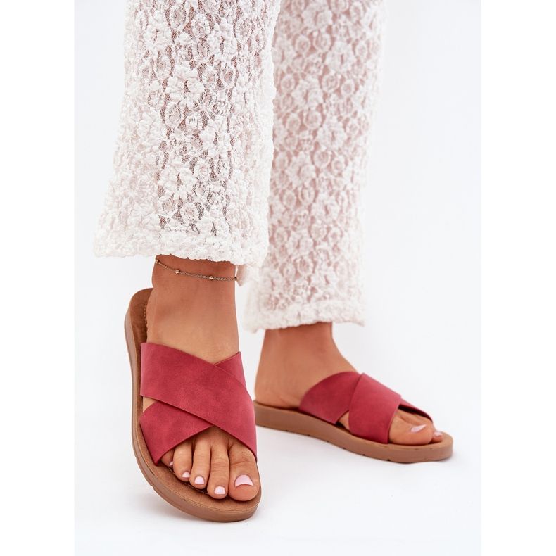 Boto Pantofole femminile con eco in pelle borundia lorana rosso 2