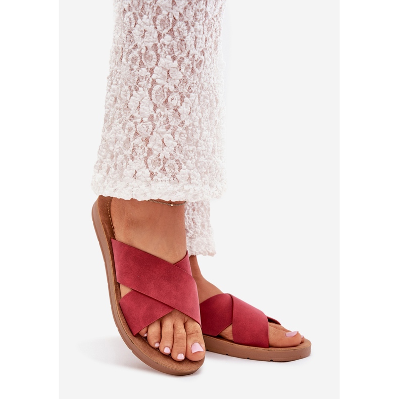 Boto Pantofole femminile con eco in pelle borundia lorana rosso 1