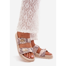 Boto Infradito da donna modellati sulla piattaforma beige Sorina 1