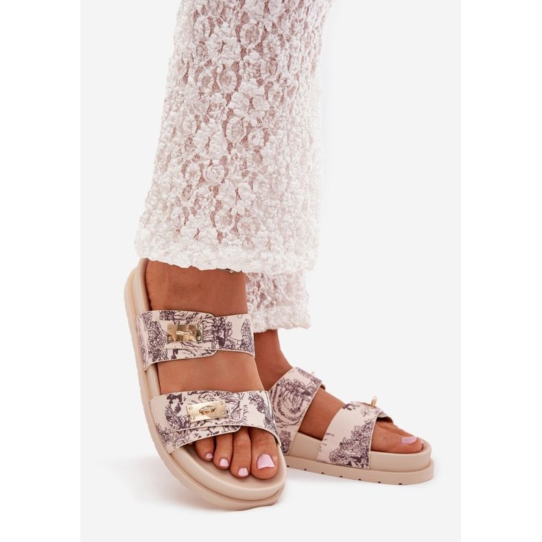 Boto Infradito da donna modellati sulla piattaforma beige Sorina 1