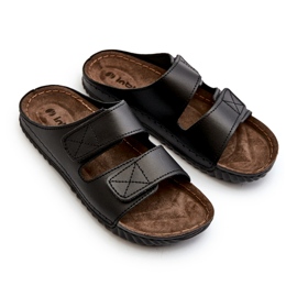 Confidanti infradito da uomo con strisce in velcro inblu fm00001u nero 3