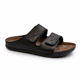 Confidanti infradito da uomo con strisce in velcro inblu fm00001u nero 4