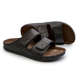 Confidanti infradito da uomo con strisce in velcro inblu fm00001u nero 5