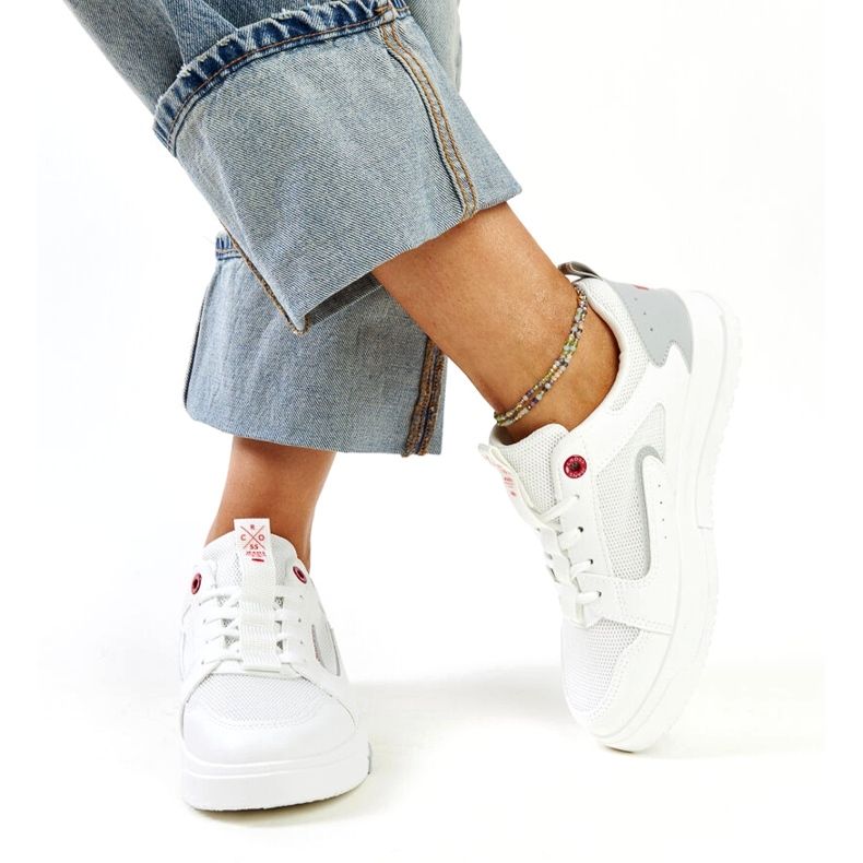 Cross Jeans Sneaker sportive bianche femminili attraversano i jeans bianco 3