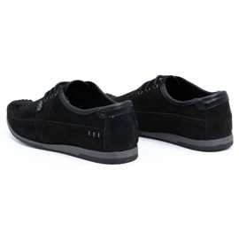 KOMODO Scarpe da mascasina in pelle maschile 875 Black Nubuk nero 3
