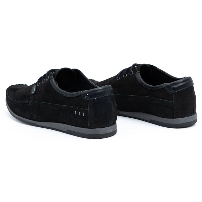 KOMODO Scarpe da mascasina in pelle maschile 875 Black Nubuk nero 3