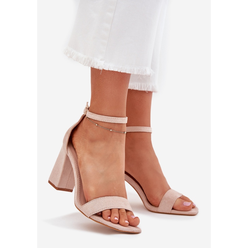 Boto Sandali femminili sull'eco scamosciata post beige elirae 1