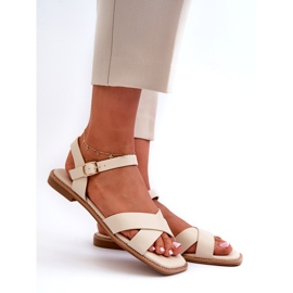 S.Barski Sandali da donna piatta con Eco-Leather S. Barski Kv27-003 beige 1