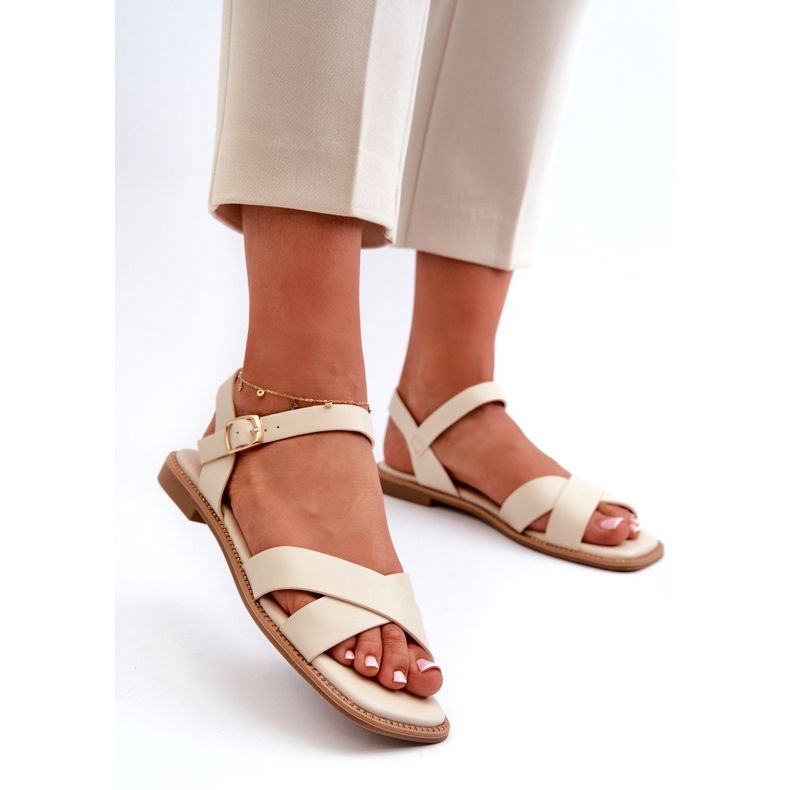 S.Barski Sandali da donna piatta con Eco-Leather S. Barski Kv27-003 beige 2