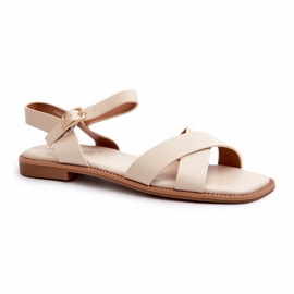 S.Barski Sandali da donna piatta con Eco-Leather S. Barski Kv27-003 beige 3