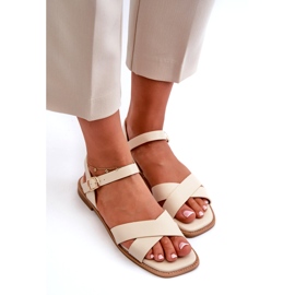 S.Barski Sandali da donna piatta con Eco-Leather S. Barski Kv27-003 beige 4