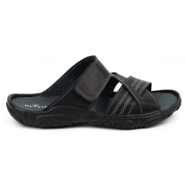 Olivier Pantofole in pelle maschile 680ma nero 1