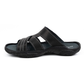 Olivier Pantofole in pelle maschile 680ma nero 2