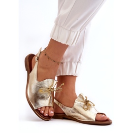 Zazoo 2898 Sandali piatti in pelle Oro G1/2 d'oro 3