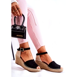 Comodi sandali da donna con zeppa nera Dellia nero 4