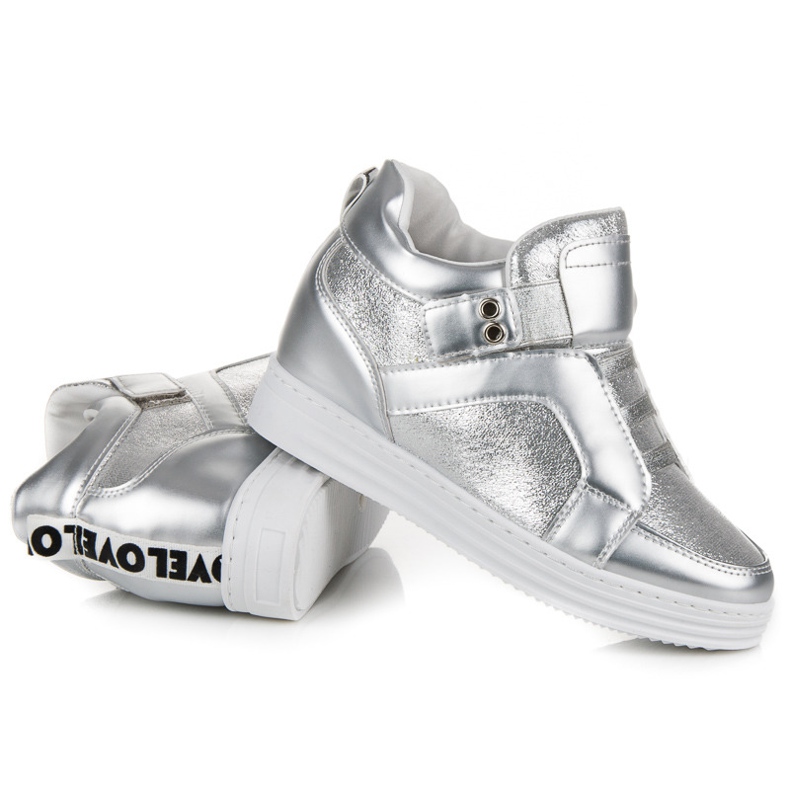 Muto Sneakers argento con velcro grigio 1