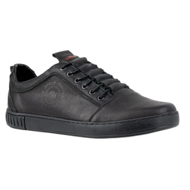 Polbut Scarpe casual da uomo in pelle 2121/2 nere nero 4