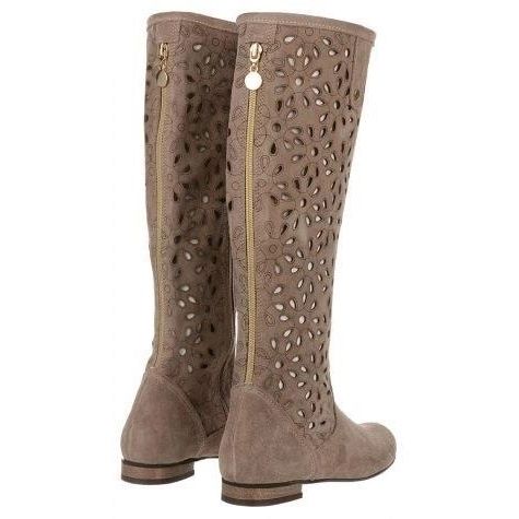 Olivier Stivali da donna traforati beige scuro 4