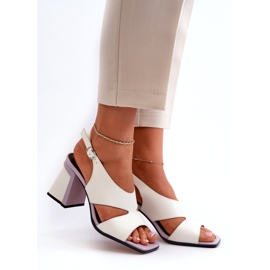 S.Barski Sandali con tacco alto da donna bianchi D&amp;A MR38-153 bianco 3