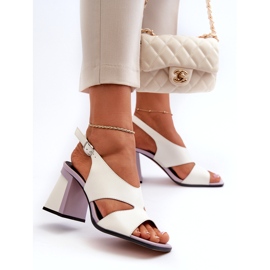 S.Barski Sandali con tacco alto da donna bianchi D&amp;A MR38-153 bianco 4