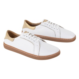 Olivier Sneaker in pelle da donna bianca Aura a piedi nudi | Scarpe minimaliste classiche, zero gocce bianco 2