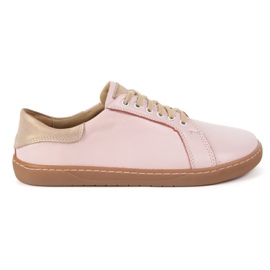 Olivier Aura: scarpe minimaliste alla moda in pelle rosa rosa femminile, zero gocce 2