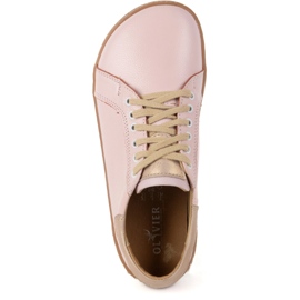 Olivier Aura: scarpe minimaliste alla moda in pelle rosa rosa femminile, zero gocce 1