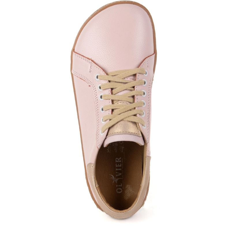 Olivier Aura: scarpe minimaliste alla moda in pelle rosa rosa femminile, zero gocce 1