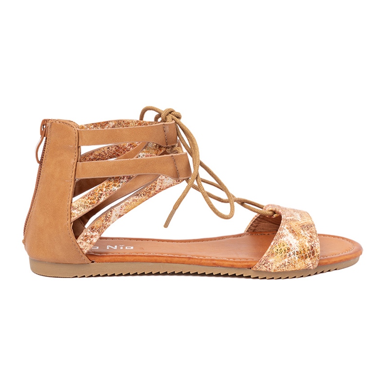 Shelvt Sanadals Lace -Up con un motivo di serpente 2