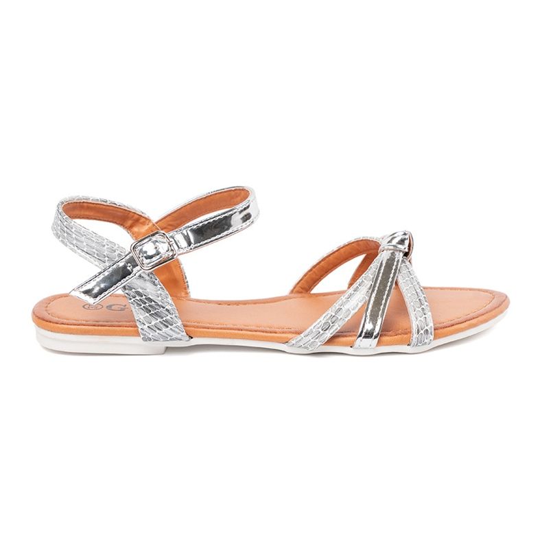 Shelvt Sandali piatti da donna d'argento 1