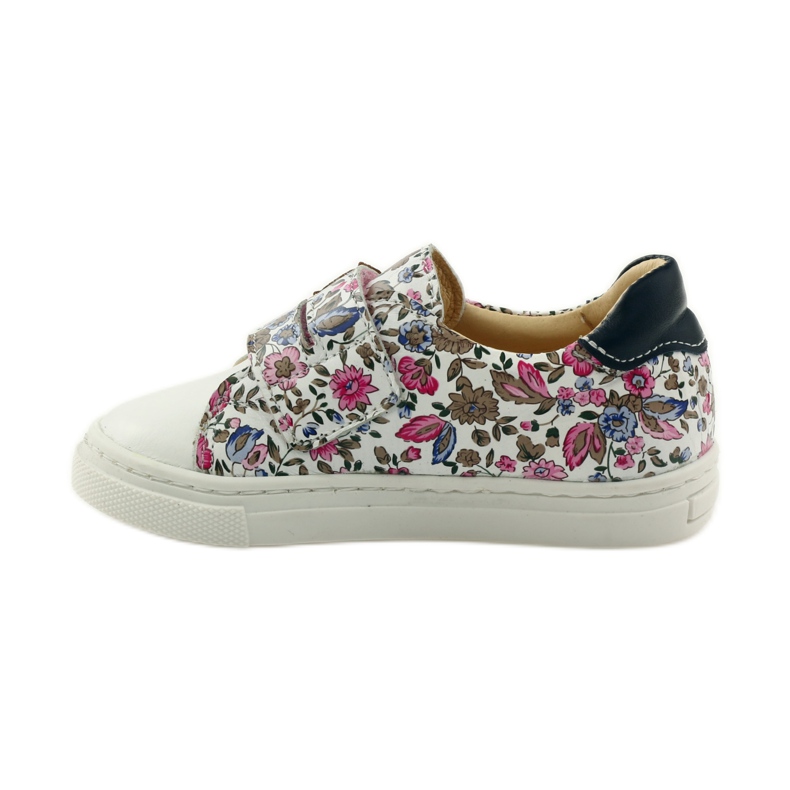 Scarpe da bambina con fiori Bartuś rosa marrone bianca 2