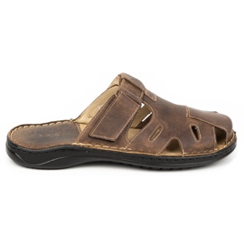 WASAK Pantofole da uomo in pelle 0223W Khaki marrone 2