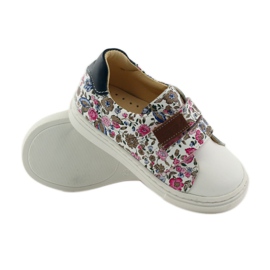 Scarpe da bambina con fiori Bartuś rosa marrone bianca 3