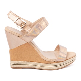 Shelvt Sandali da donna con spicchi in oro rosa 2